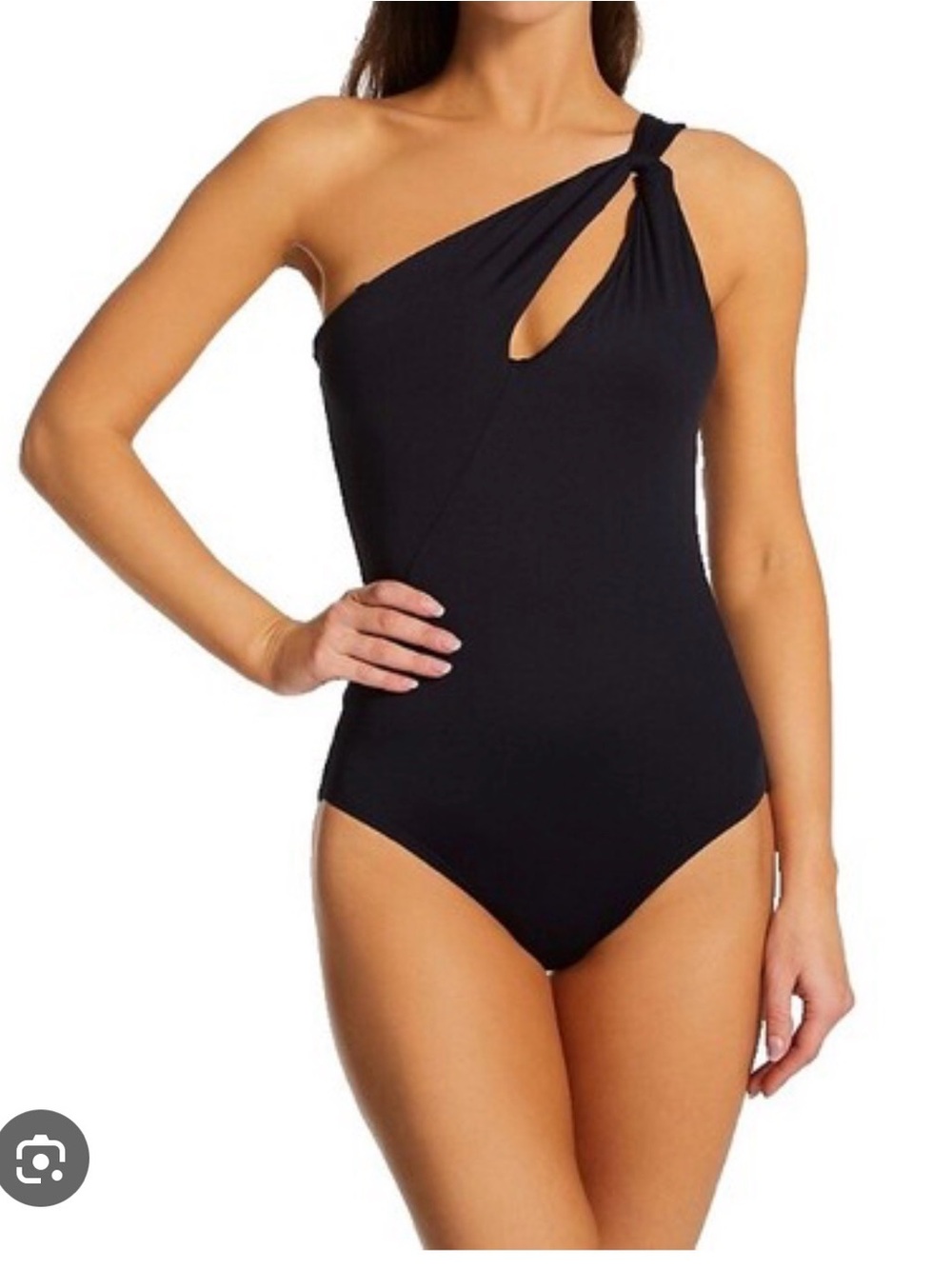 One-Shoulder Black Women's Swimsuit